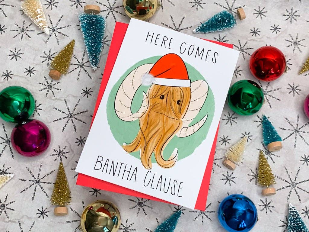 Stone Donut Design, LLC - Wholesale Christmas Card - Here Comes Bantha Clause Mandalorian-Inspired Card3