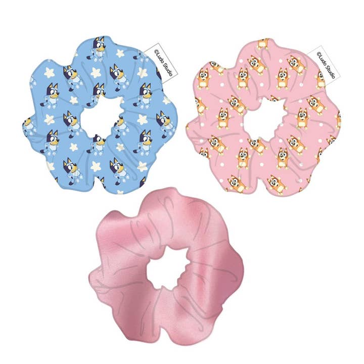Mastoys, S.L. - Wholesale Barrette - Kids - HAIR ACCESSORIES FABRIC SCRUNCHIE 3 PIECES BLUEY - 25000034531