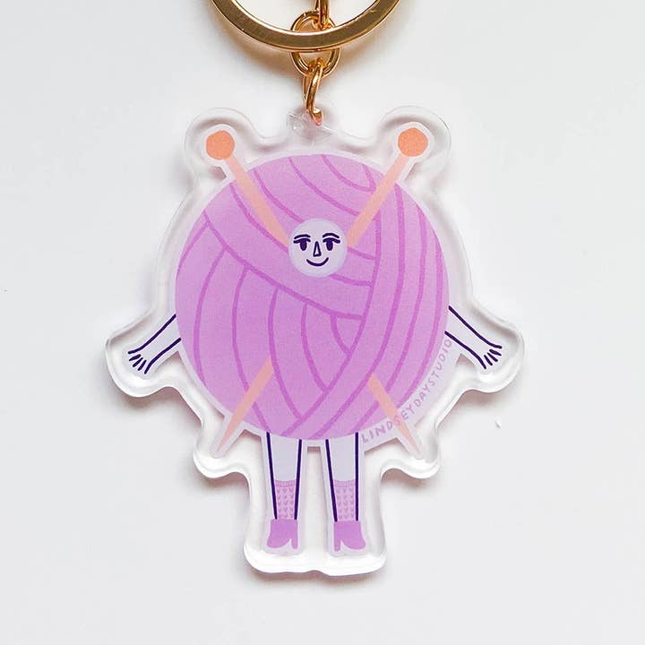 Porta-chaves Amigo de Tricô, Presente para Artesão por atacado de Lindsey Day Studio