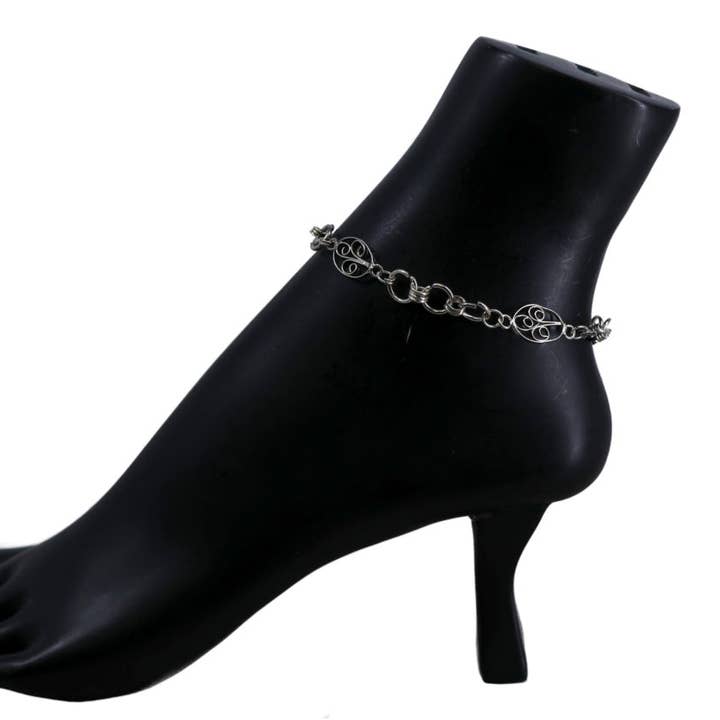 959 - Shot em Contas de Metal com Flor Oval por atacado de Western Fashion