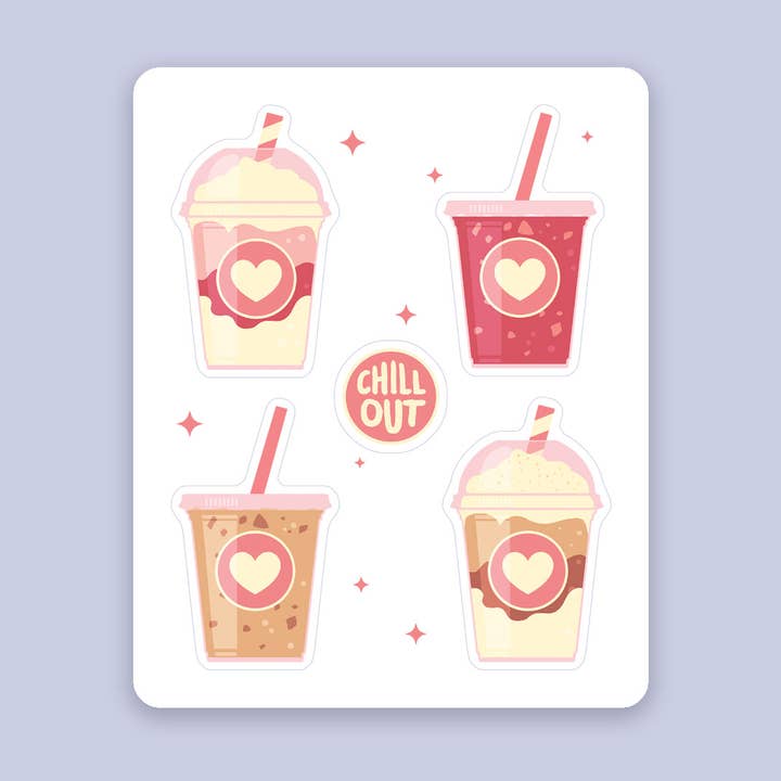 Hoja de pegatinas para bebidas heladas para venta al por mayor de Crownless Beast