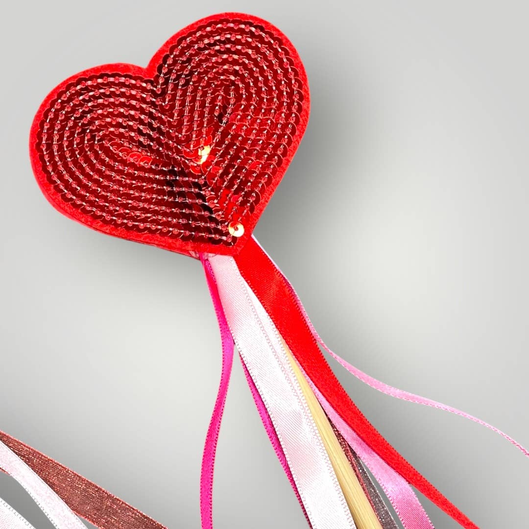 Parker and Kay Collective - Wholesale Toy Wand - Kids - Heart Ribbon Wand0
