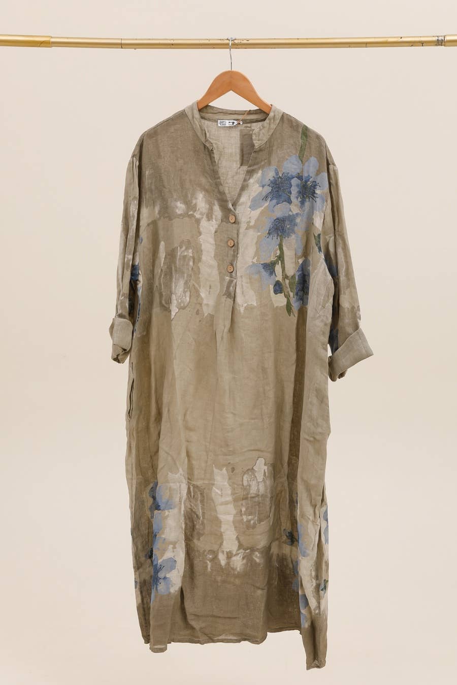 Lea & Luc - Grandes Tailles - Wholesale Dress - Women's - Floral print dress in 100% Linen REF. 722302