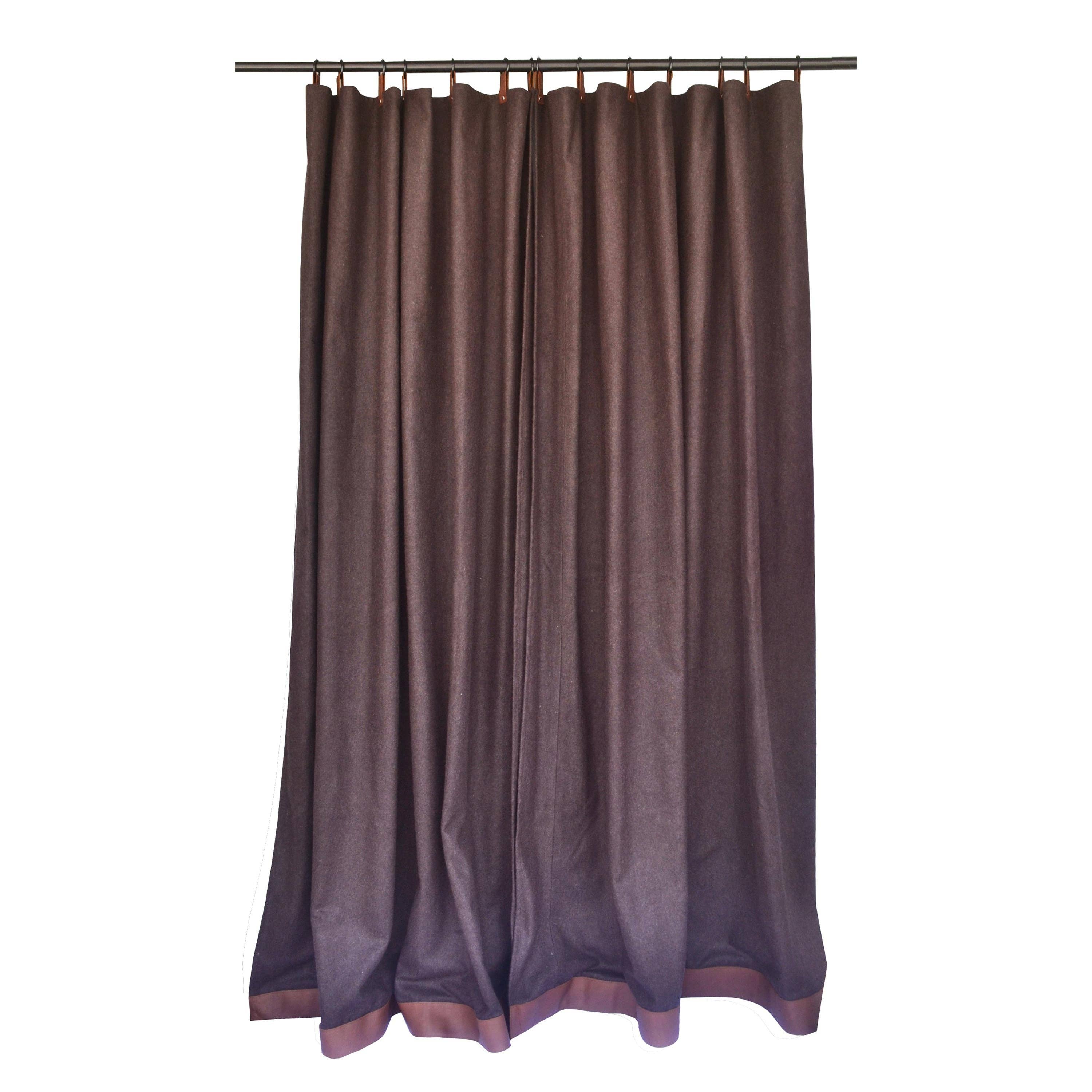 Amore Beauté – wholesale Curtain – Brown Wool Curtains With Leather Ties and Trim Curtain14