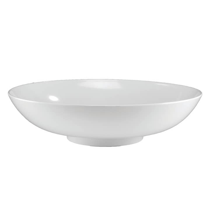 Large White Round Bowl 19qt 24" dia x 6"H for wholesale by Bauscher Hepp