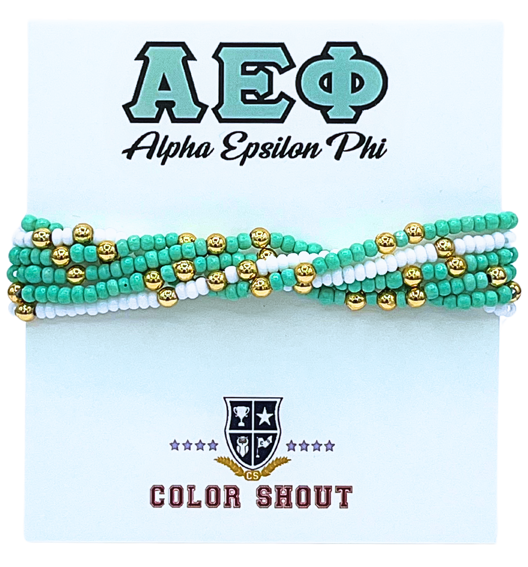 Color Shout - Wholesale Jewelry Set - Sorority Colors Stack: Set of 6 Beaded Stretch Bracelets18