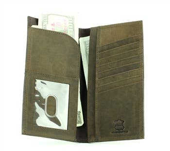 Leather Impressions Inc - Wholesale Wallet - Women's - Gator Print Pebbled Grain Water Buffalo Rodeo Wallet 17263
