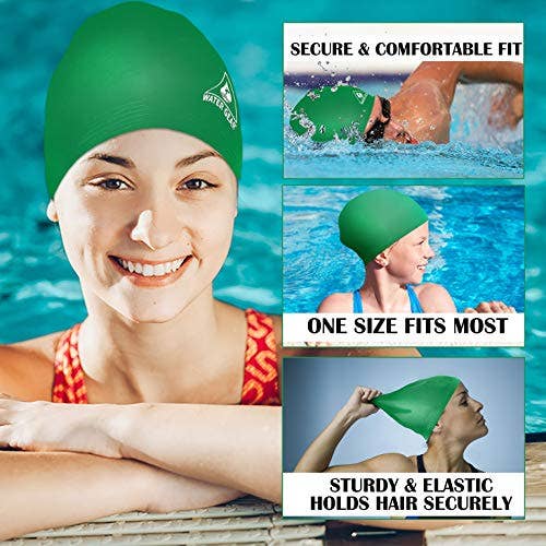 Water Gear - Vente Bonnet de bain – unisexe - Bonnet de bain en latex Water Gear - Réduisez le temps sur vos genoux3