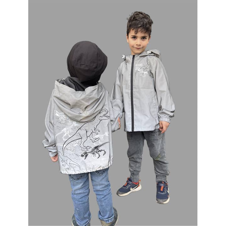 HECKBO - Wholesale Raincoat - Kids - Kids reflector rain jacket dinosaur3