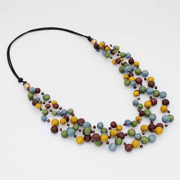 Sylca Designs - Wholesale Beaded/Pearl Necklace - Multi Color Carmella Multi Strand Necklace