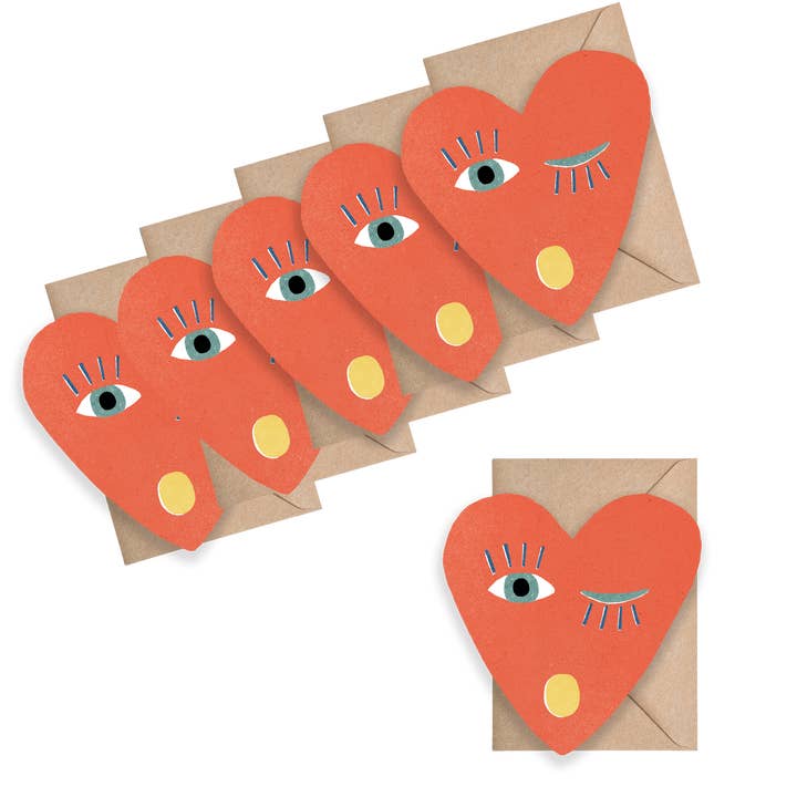 Isatopia - Wholesale Gift Tag - Heart Blink Mini Cards - box of 6