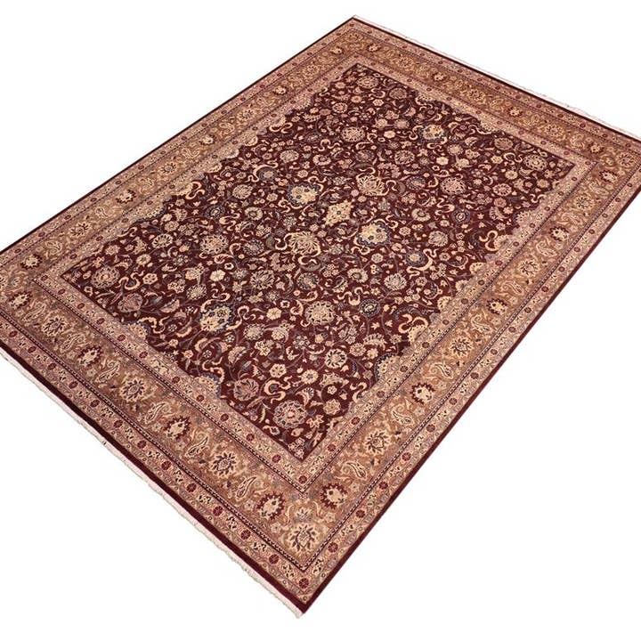 Tapis en laine ancien teint végétal terry marron/bordeaux - 8'5'' x 10'2'' pour la vente par Arshs Fine Rugs