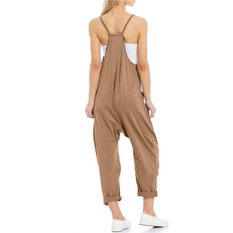 UZ Wholesale Store - Wholesale Overalls - Women's - Casual Solid Color Jumpsuit With Big Pockets4