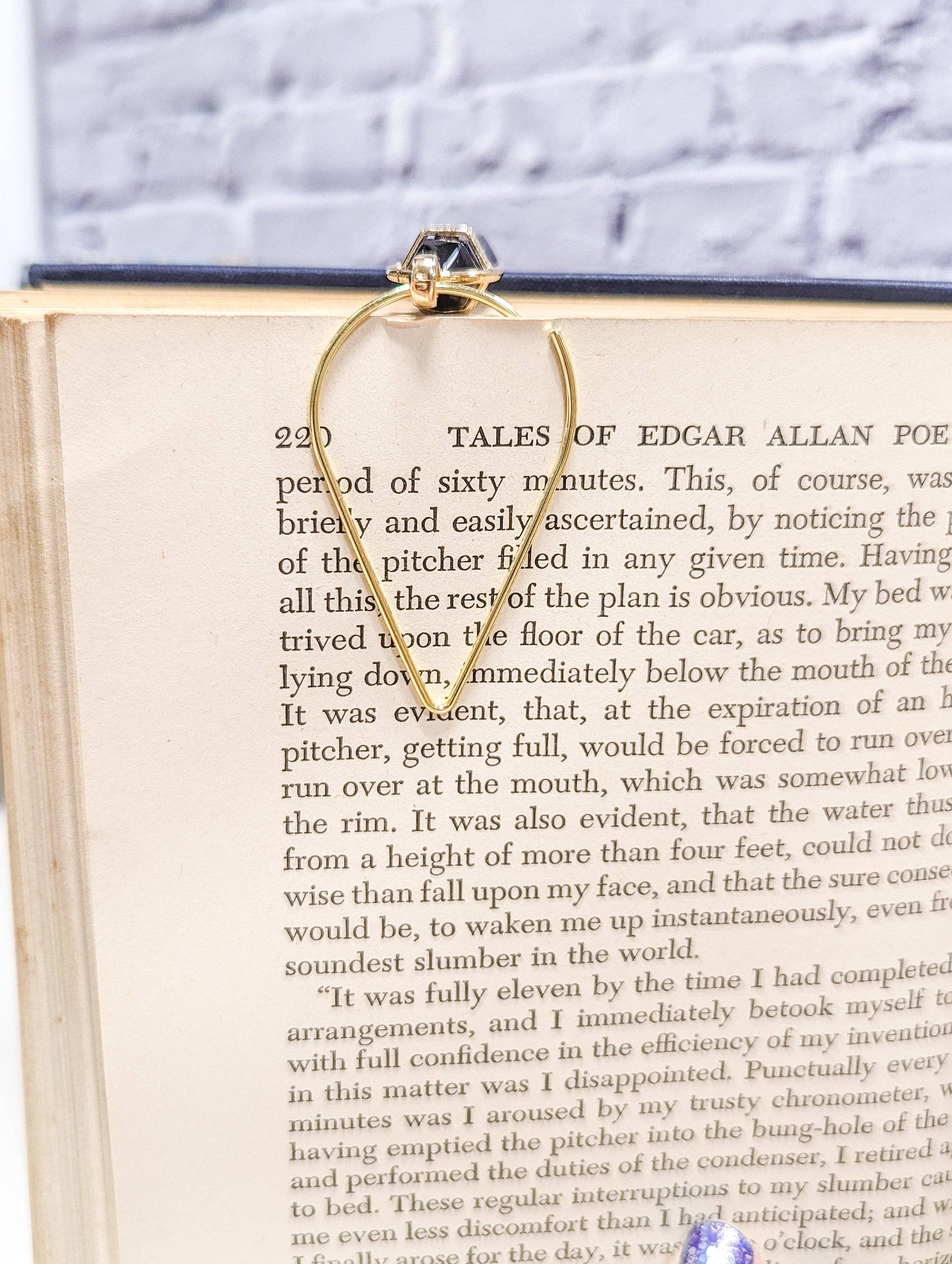 Bookish Trinkets - Wholesale Bookmark - Crystal Pendant Metal Bookmark Teardrop Page Clip2