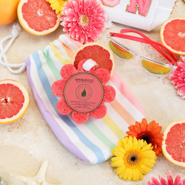 Spongellé | Christmas 2025 | Stocking Stuffers | Gifts – Puff/esponja de banho por atacado – Esponja de Sabonete Flor Selvagem com Toranja e Cassis | Esponja de Banho Spongellé5