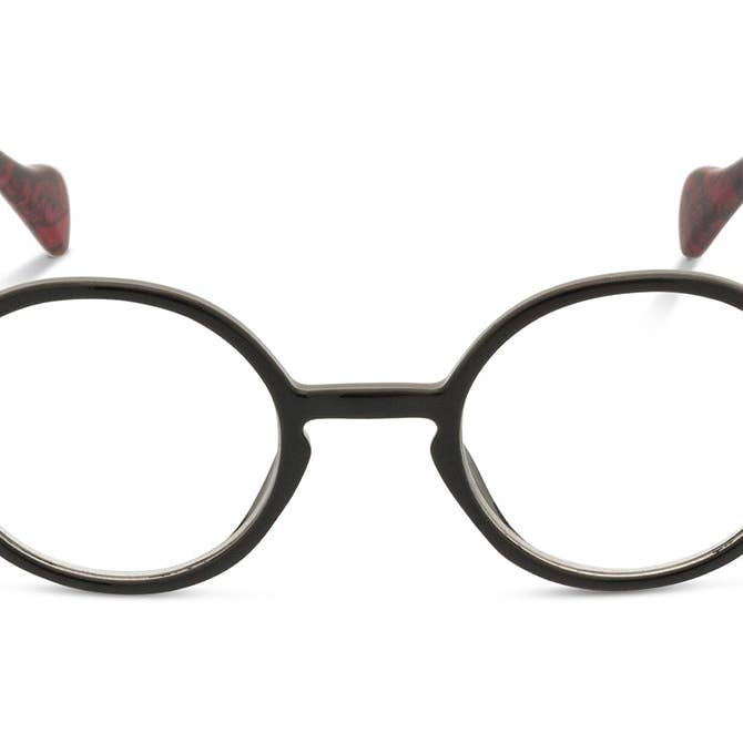 Gafas redondas William Morris - Negro/Amapola para venta al por mayor de Retropeepers Ltd