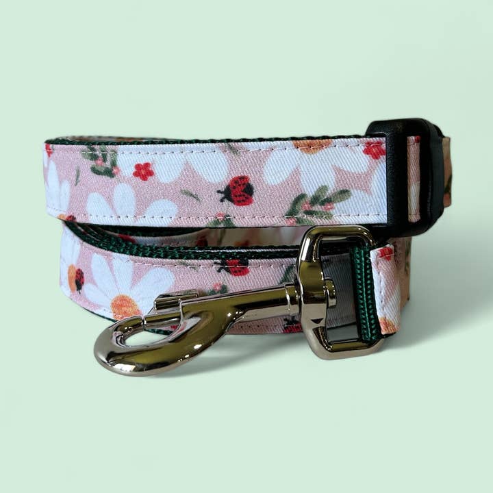 Daisy and Lady Bug Dog Collar, Pet Collar, Dog Accessories for wholesale by Sew Fetch Dog Co