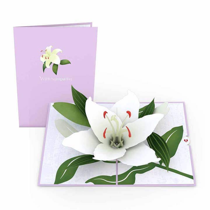 Lovepop Cards - Wholesale Sympathy Card - Sympathy Lily 5''x7'' Card, Pop-Up Cards