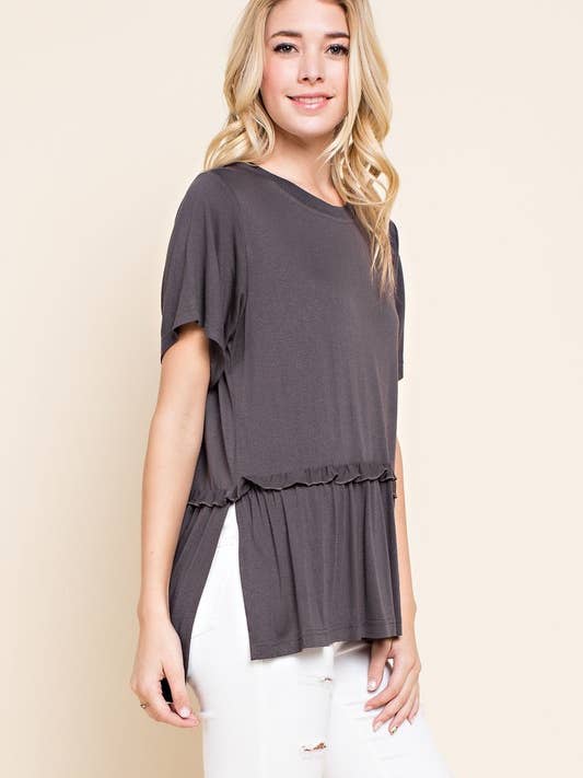 Peplum-top met ruches voor wholesale door Ambi Design