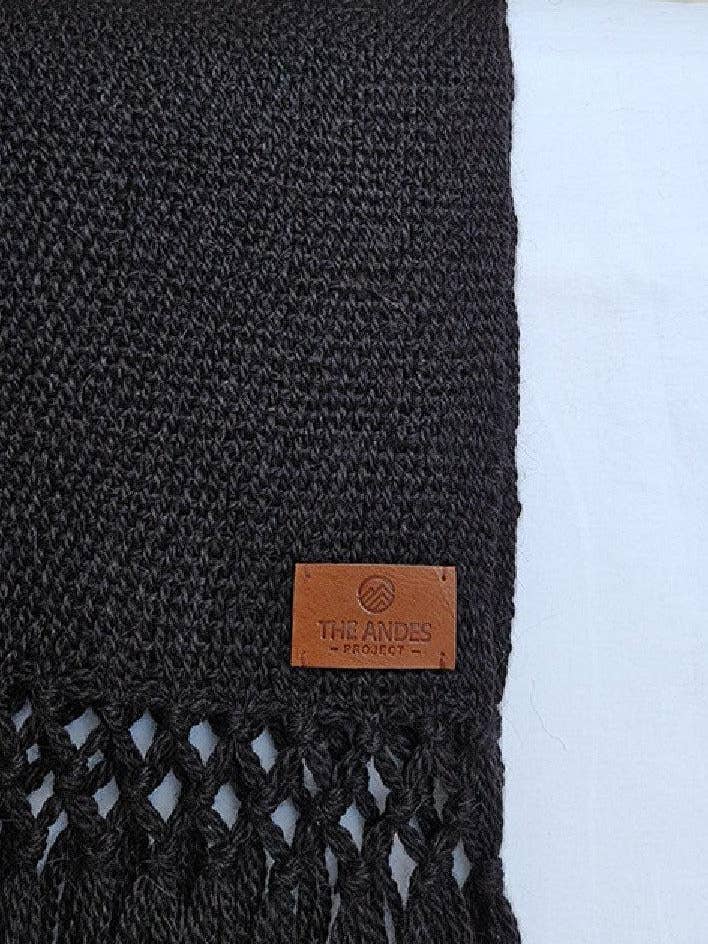 PUNA THROW - SMALL | BLACK COLOUR for wholesale by The Andes Project