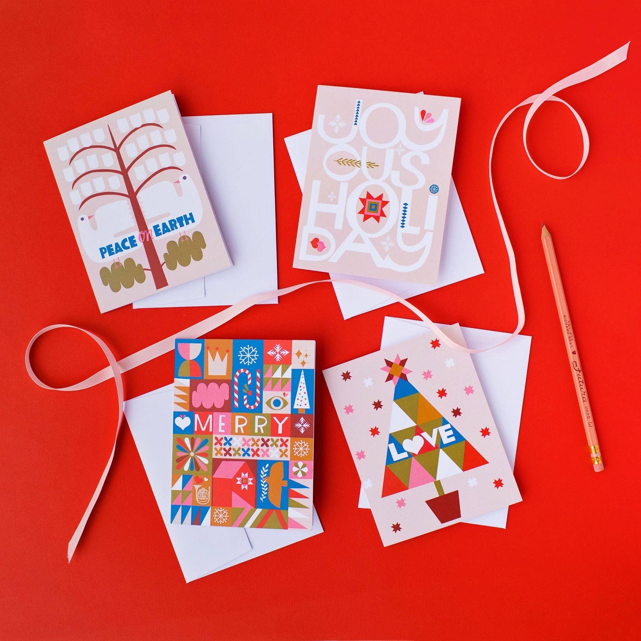 Lisa Congdon Art & Illustration - Vente Cartes de vœux saisonnières - Carte de vœux Love Tree Holiday1