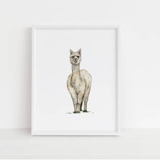 Llama Art Print for wholesale by Jennie Kilcup Watercolors