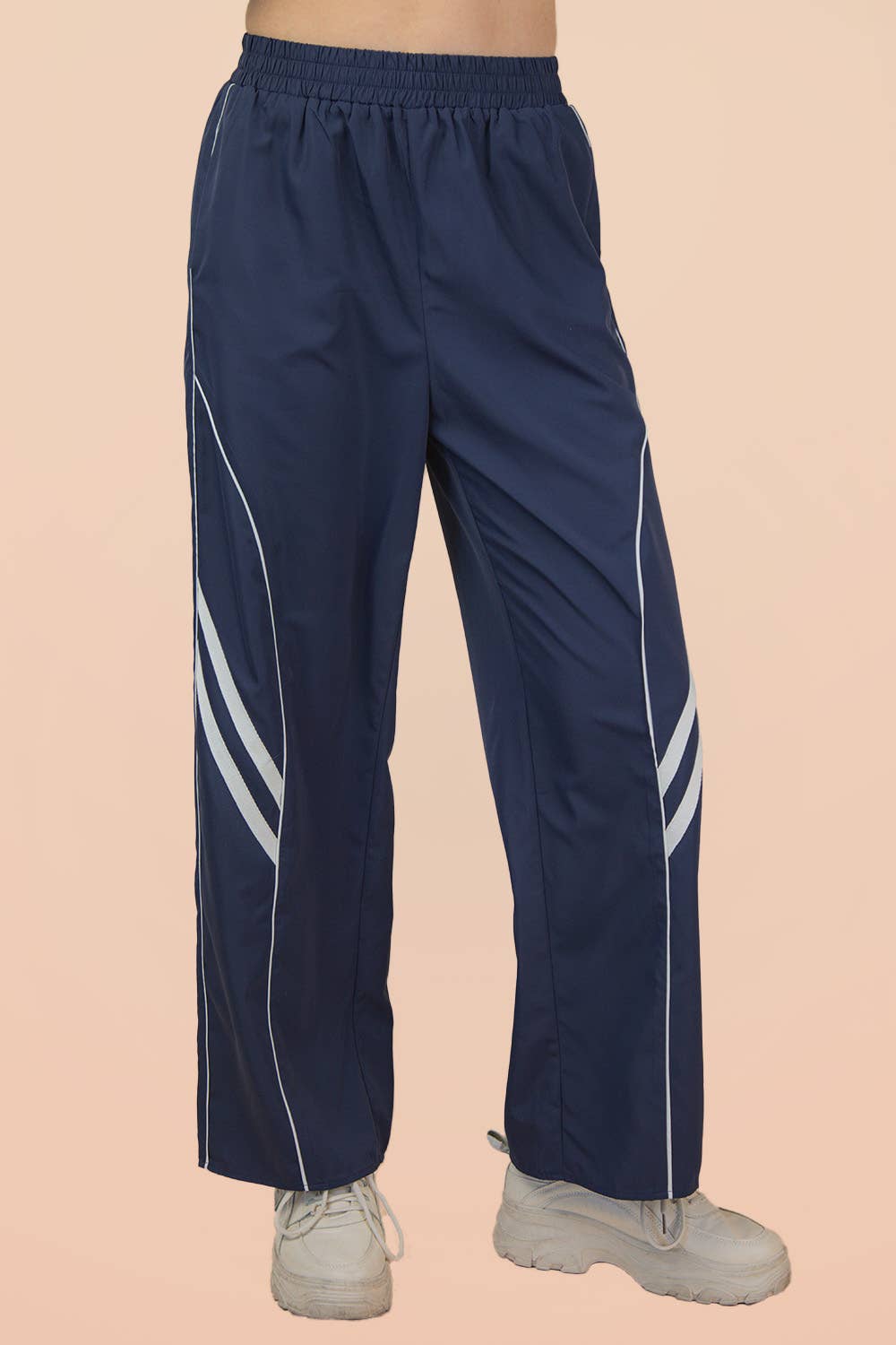 VERY J - Vente Pantalon de sport – femme - NP70963-Pantalon de Survêtement à Jambes Larges avec Détail de Passepoil10
