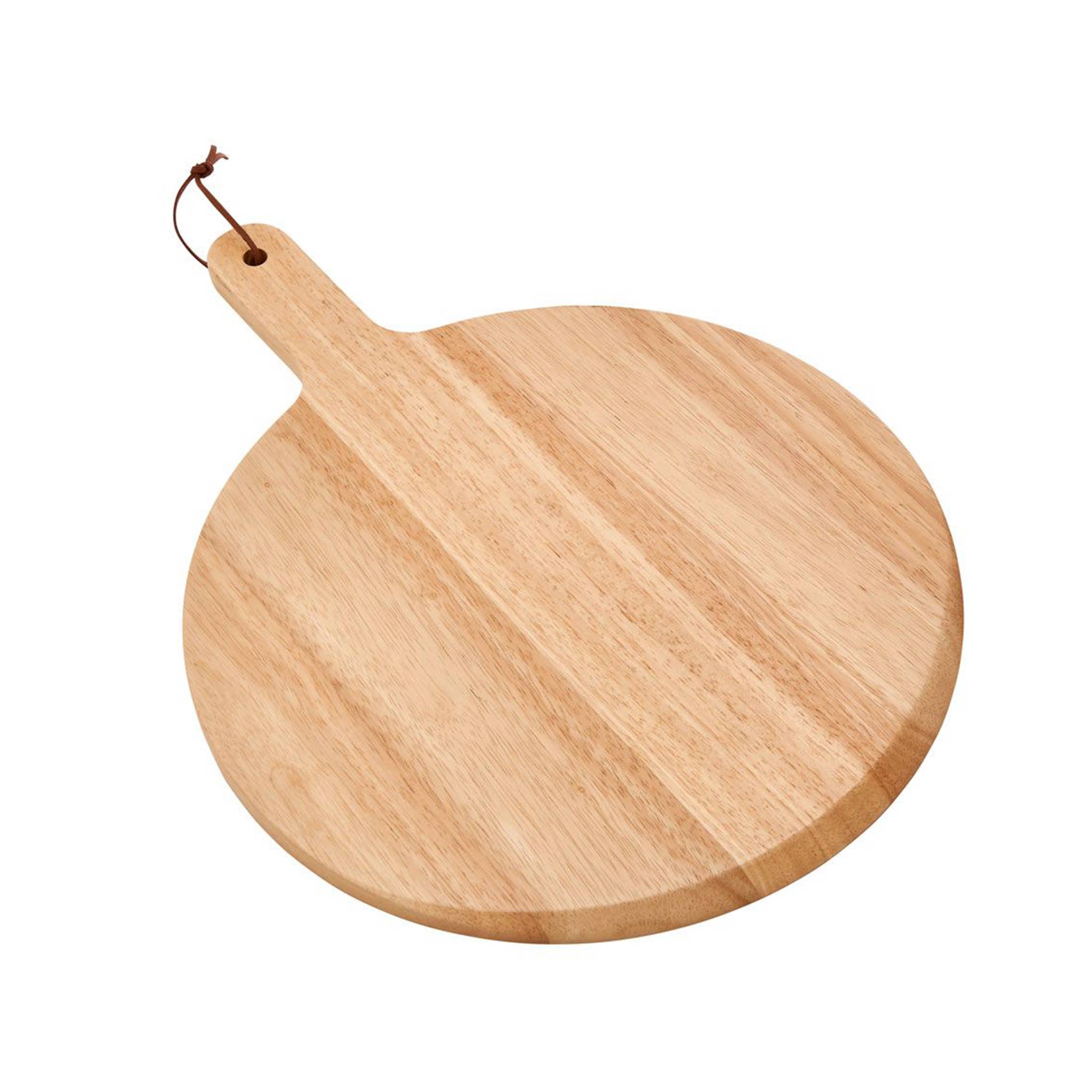 Creative Gifts International Inc. - Wholesale Cutting Board - Rubberwood Pizza Board with Handle - 13.5" Diameter0