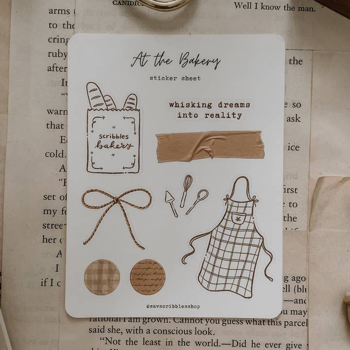 At The Bakery Sticker Sheet for wholesale by Savannah Scribbles Shop