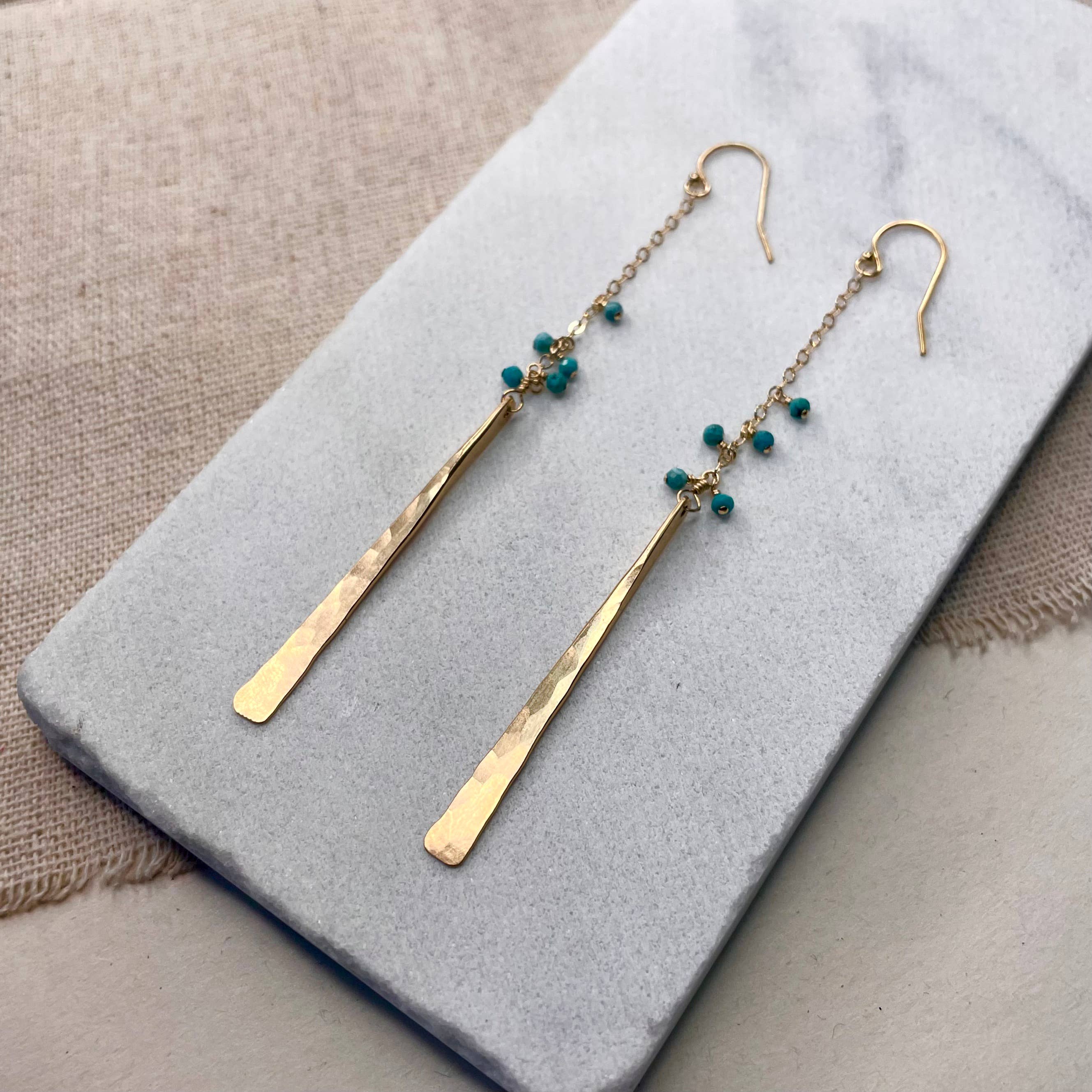 Elysium Jewelry - Wholesale Dangle Earrings - Hammered Stick Beaded Earrings2