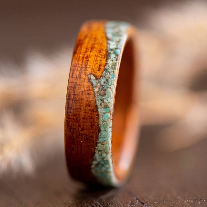 Koa & Turquoise Waves 8mm for wholesale by My Roots Jewelry