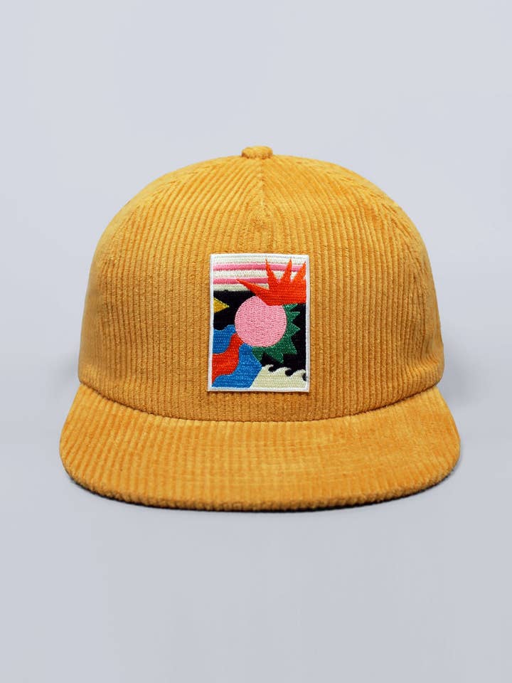 Rays For Days Corduroy Beach Hat - Marigold for wholesale by Deluxe Special