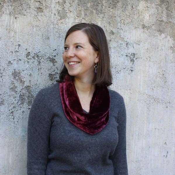 Dana Herbert – Cachecol - Mulher por atacado – Lenço infinito de veludo de seda7