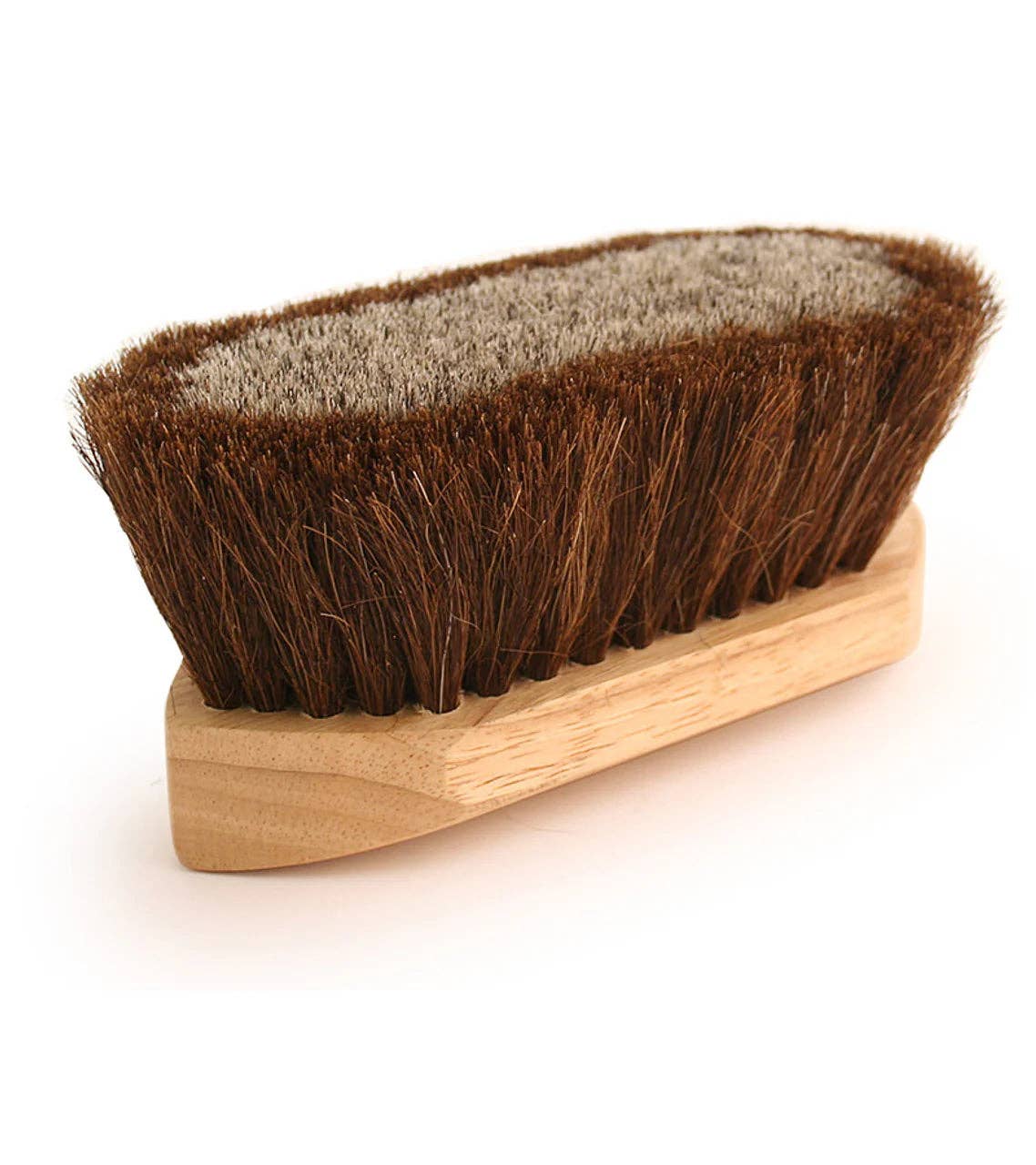 Smart Horse Gear - Wholesale Body Brush - Legends™ Dual Fiber 100% Horsehair: Palomino Center/Brown Border 6 3/8" Pocket-Size Body & Finishing Brush #EA22740
