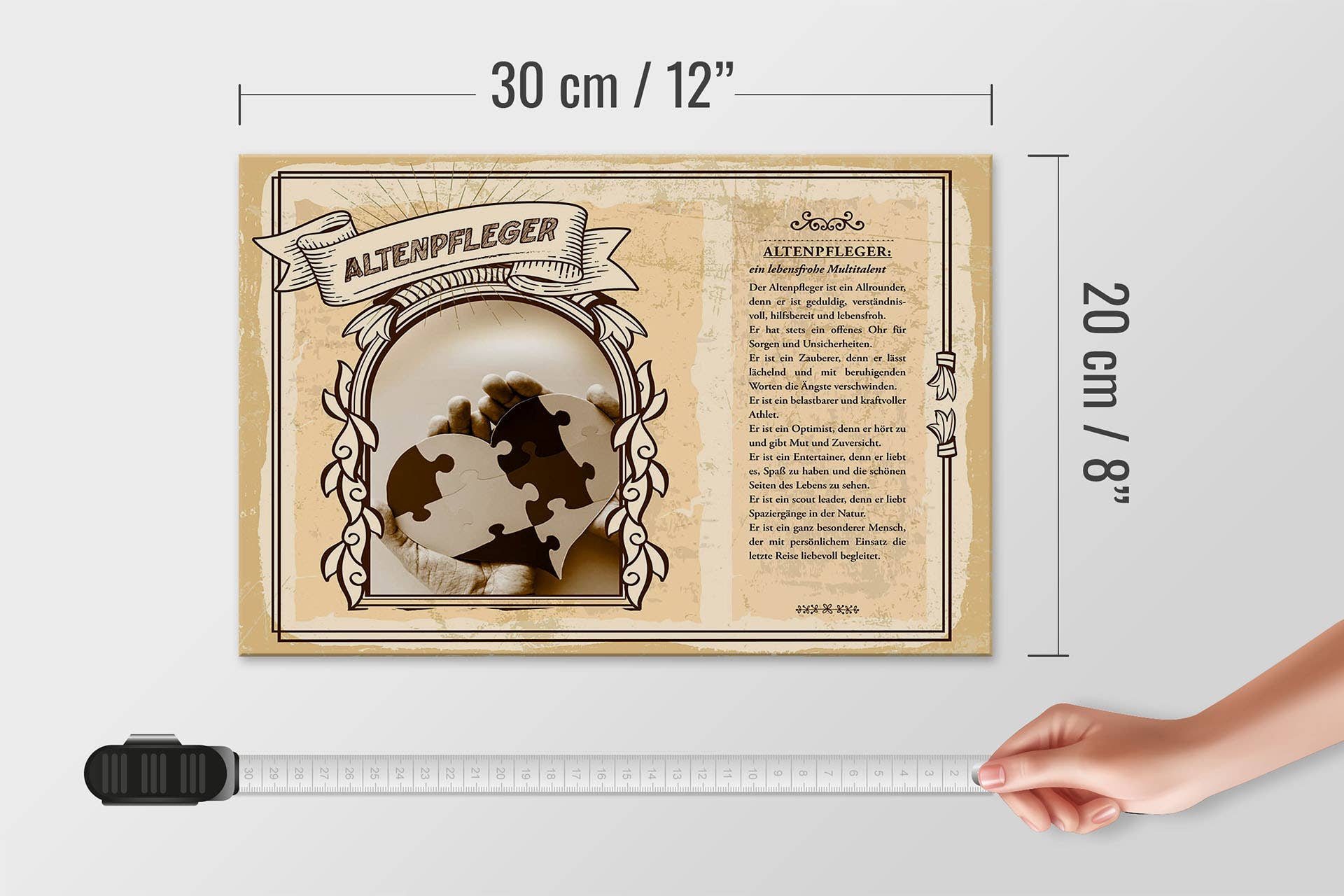 Femer - Wholesale Sign - Wooden sign Jobs 30x20cm geriatric nurse patiently helpful3