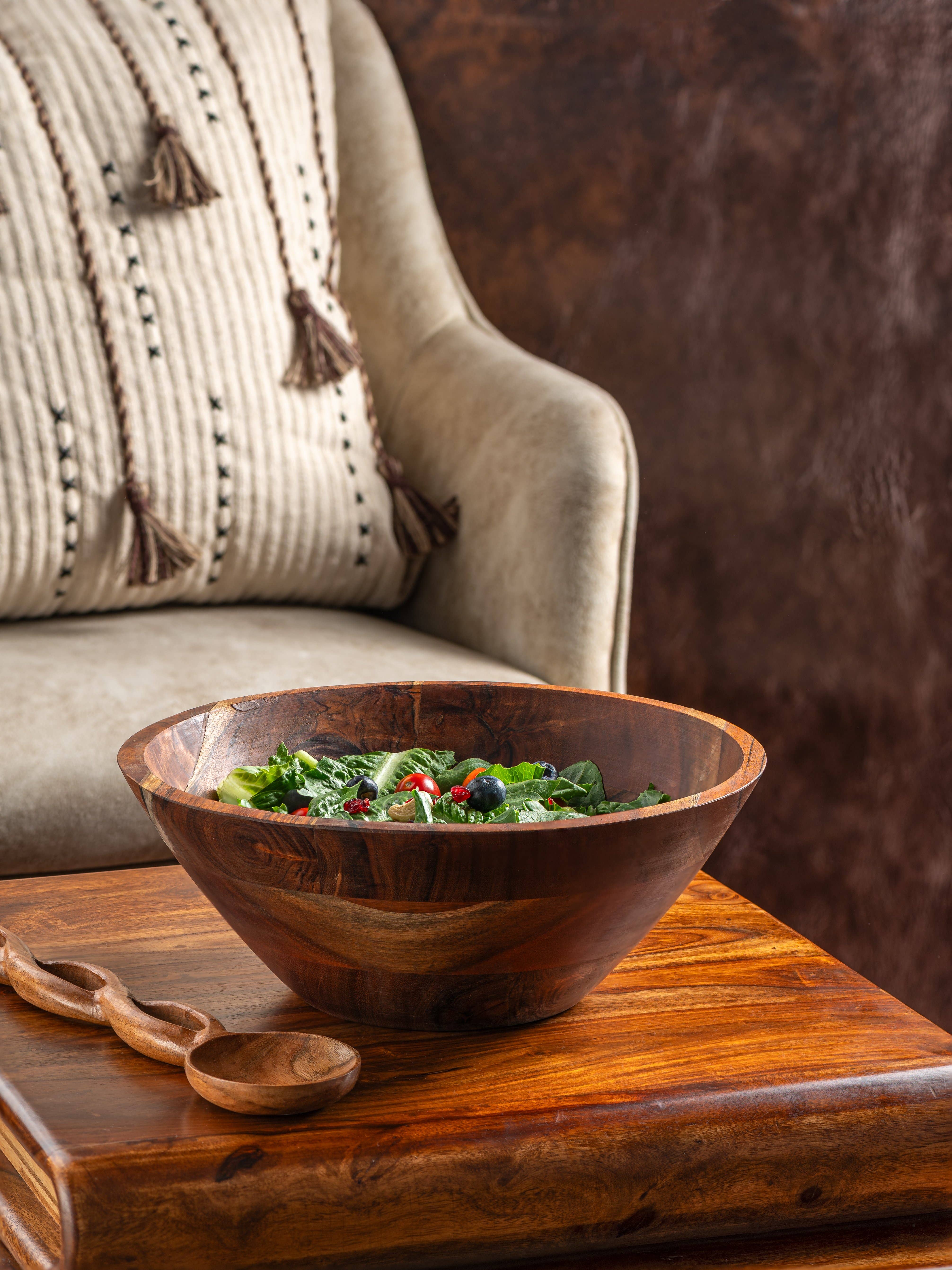 Vatican Homes – wholesale Serving bowl – 12" Wooden Salad Bowl