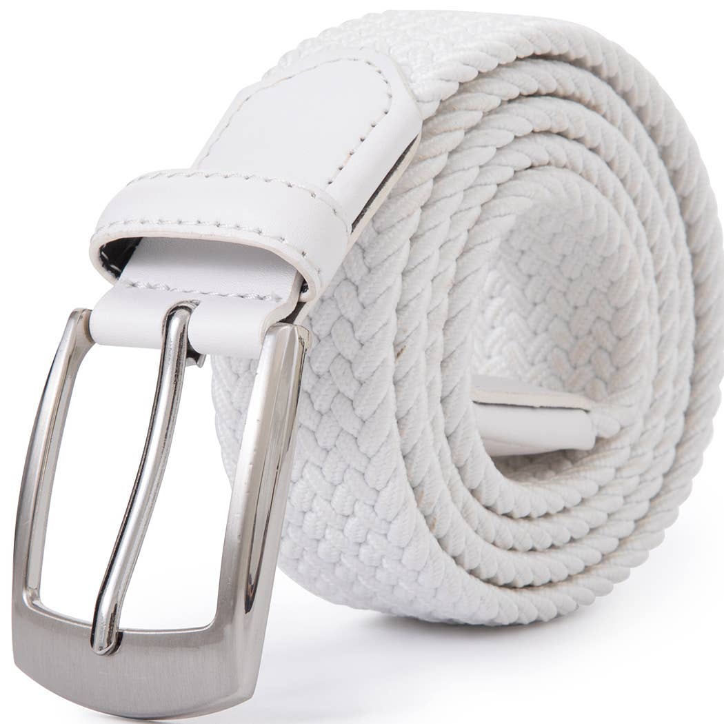 Fabio Valenti - Vente Ceinture – femme - Ceinture tressée élastique extensible avec boucle argentée5
