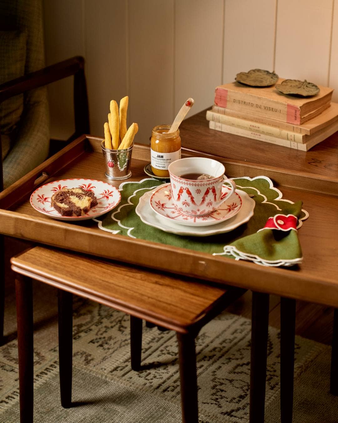 Mariaida Home - Wholesale Placemat - Individual Iris, Green with White1