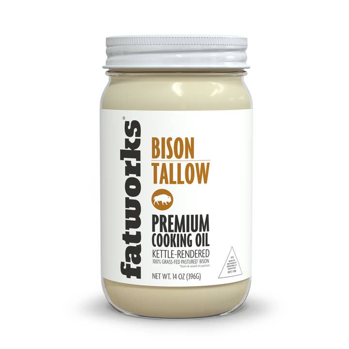 Suif de bison nourri à l'herbe 14 OZ pour la vente par Fatworks