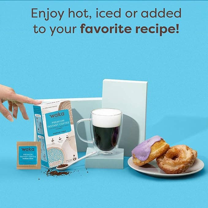 Waka Coffee & Tea - Wholesale Instant Coffee/Espresso - Medium Roast Colombian Single-Serve Instant Coffee 8 ct Box2