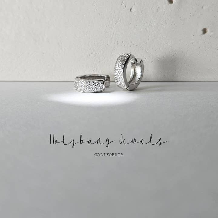 HolyBang Jewels - Wholesale Huggie earrings - PAVED CHUNKY HUGGIE EARRINGS - E-H4116 / E-HT1174 / E-HT11733