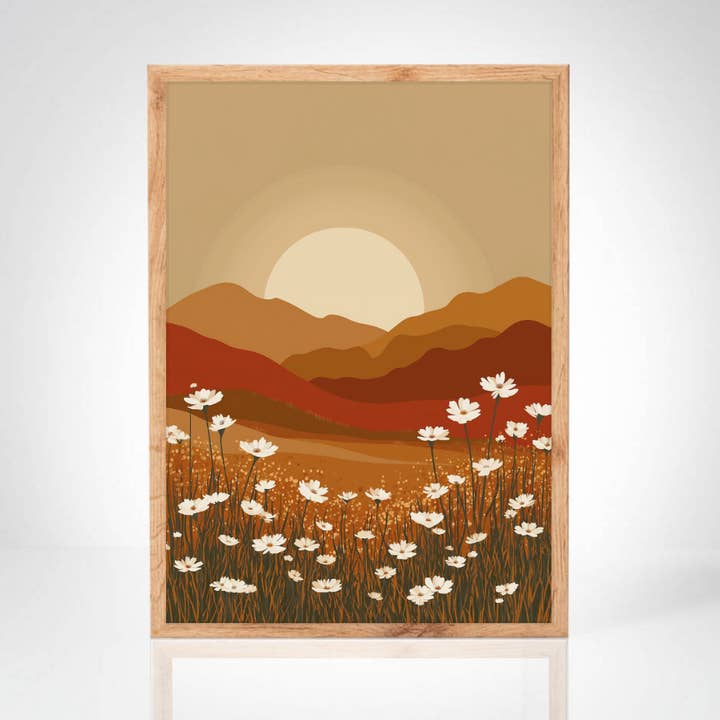 Pôster Pôr do Sol – Ilustração de Paisagem Florida por atacado de La maison de l'affiche