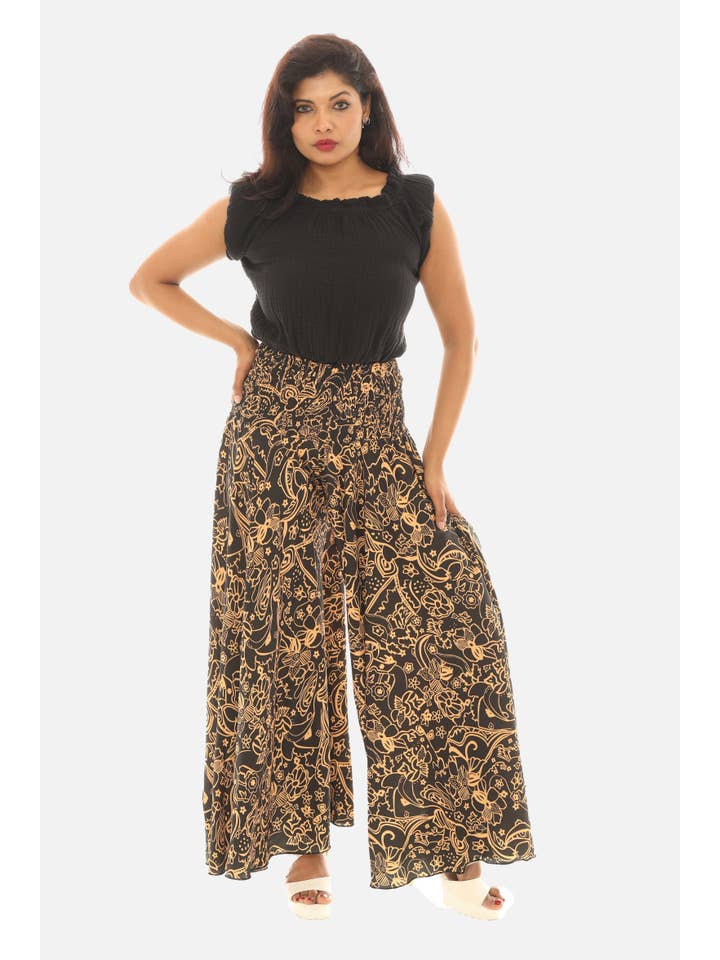 Shoreline Wear. INC - Wholesale Pants - Women's - Women's Boho Floral Print Wide Leg Palazzo Pants3