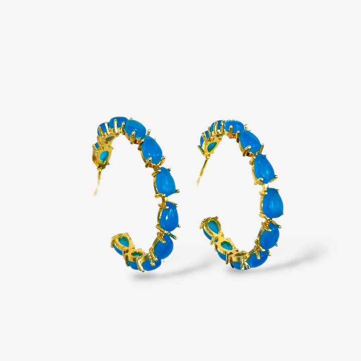 Azure Gem Hoop Earrings for wholesale by Koda Wearables