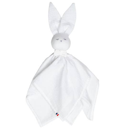 White cotton-gauze rabbit comforter, Made in France for wholesale by Sevira Kids