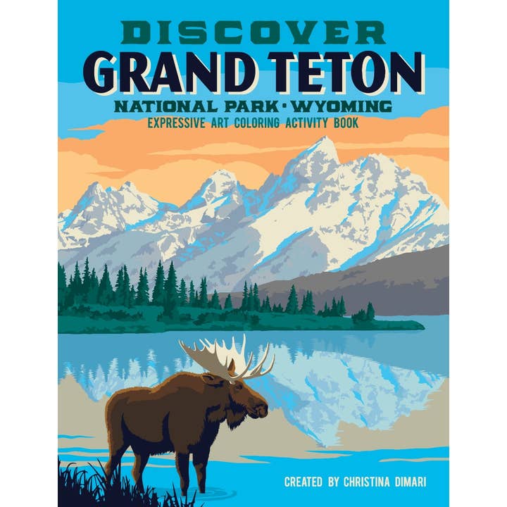 Discover Grand Teton NP expressive art coloring book for wholesale by Ahava River Cards, Books & Decor