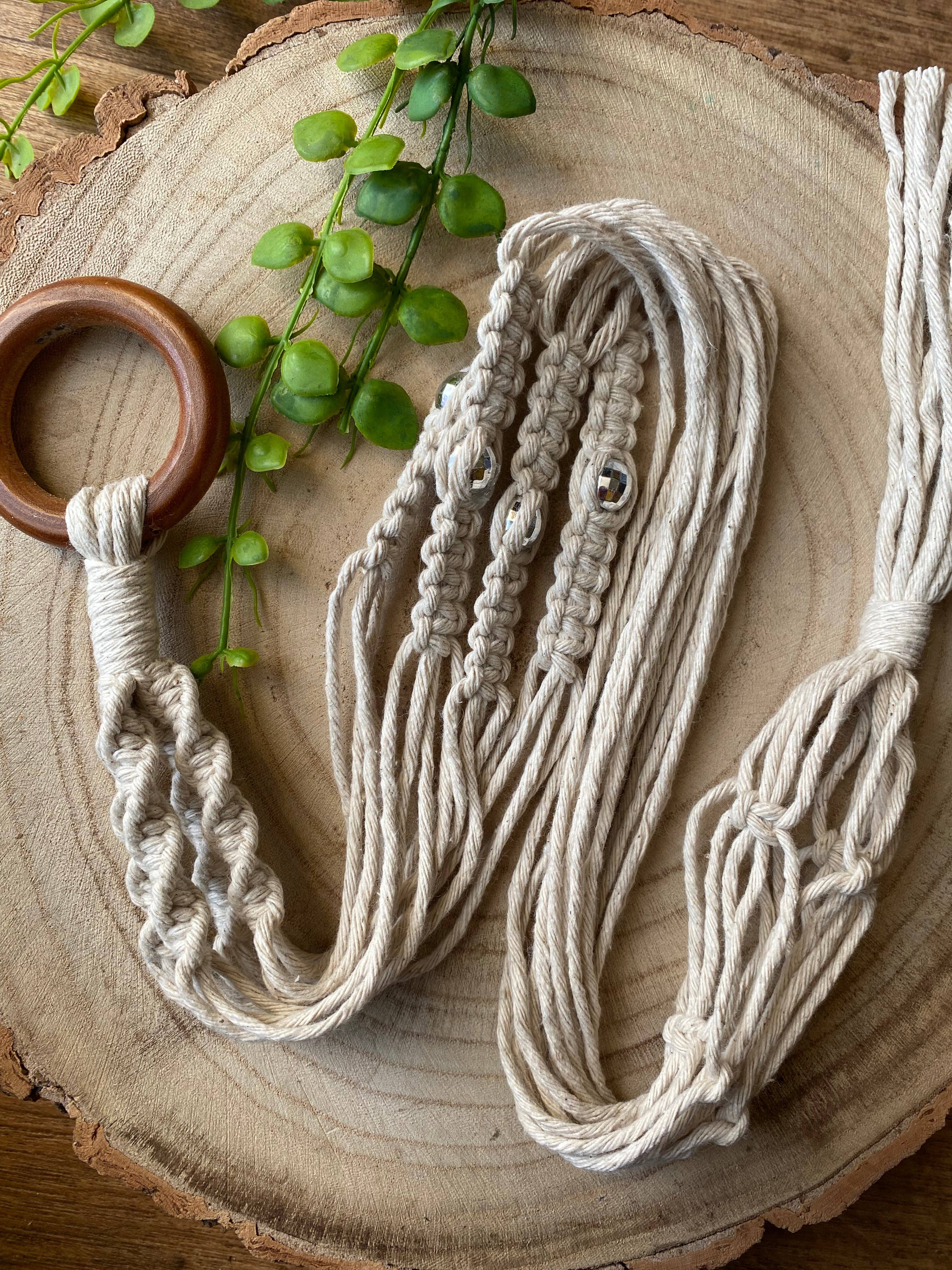 Macra-Made With Love – wholesale Hanging planter – Macramé Plant Hanger with Disco Ball Beads5