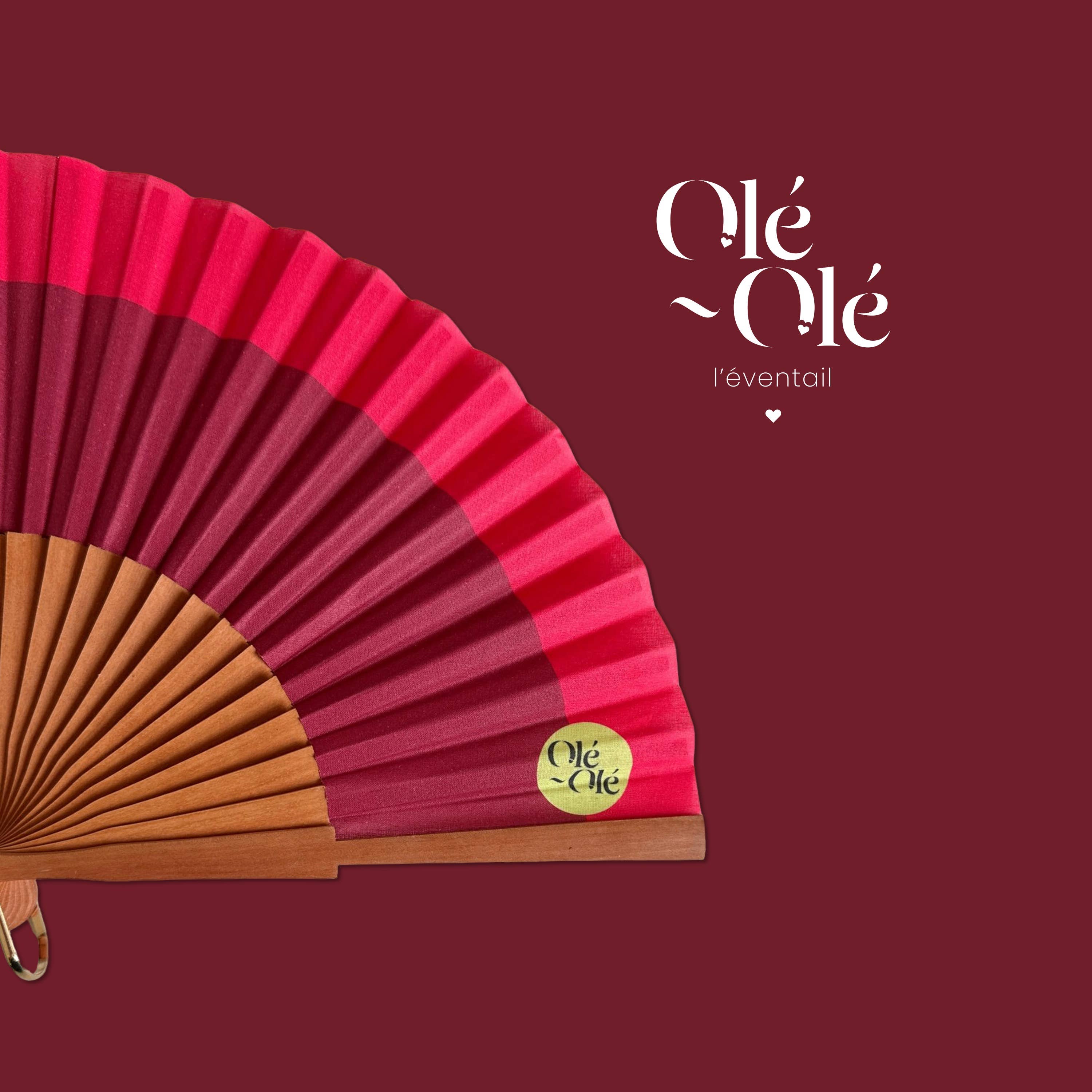 Olé-Olé - Wholesale Handheld Folding Fan - Garnet fan1