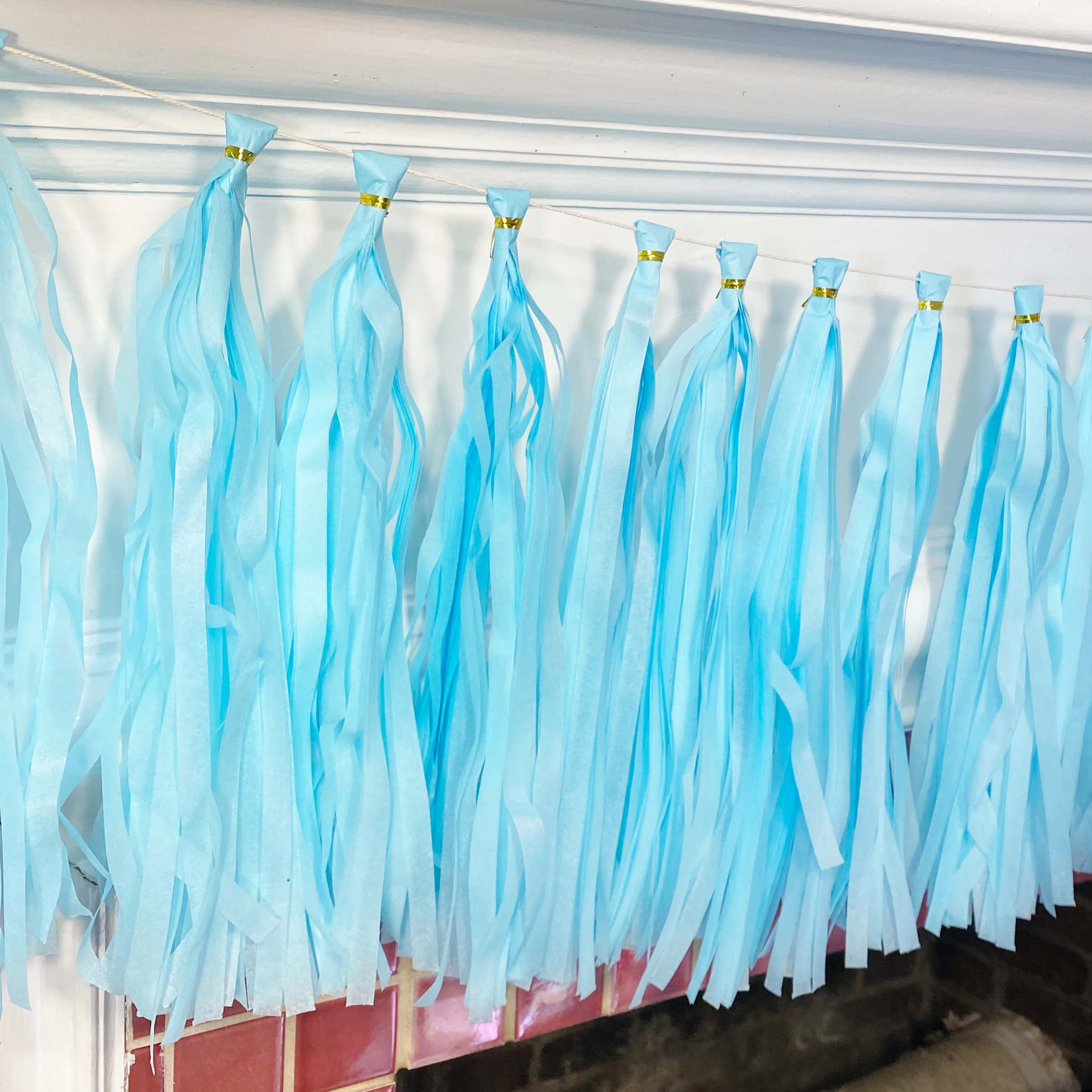 Ellie's Party Supply - Wholesale DIY craft kit - Pastel Blue Paper Tassel Tail - Tassel DIY Garland Kit0