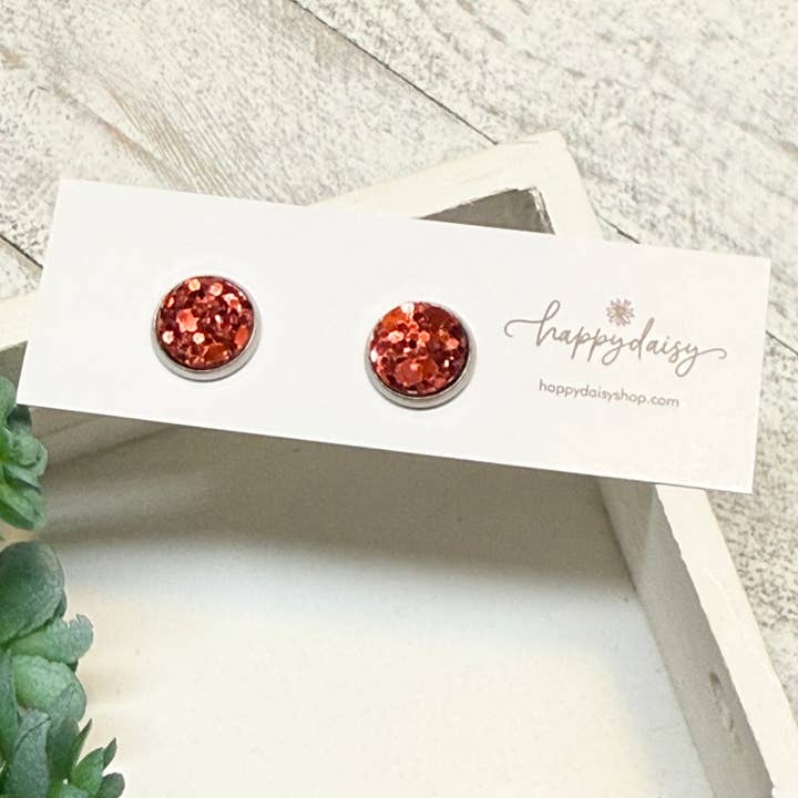 Red Glitter - Stud for wholesale by happydaisy